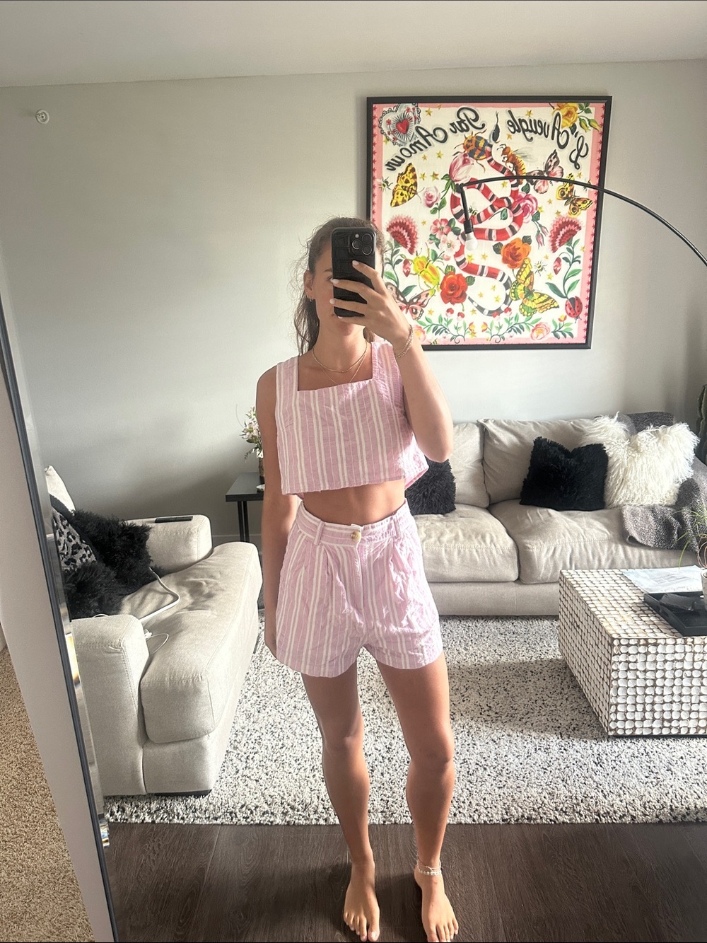 Striped Pink Two-Piece Set